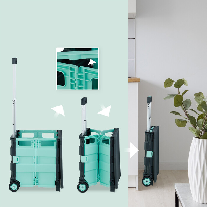 Relaxdays Klappbarer Einkaufstrolley mit Deckel