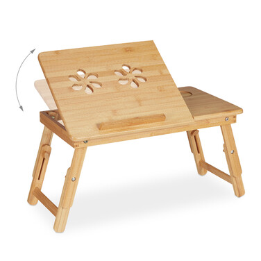 Relaxdays Klappbarer Laptoptisch aus Bambus