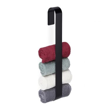 Relaxdays Handtuchhalter Edelstahl schwarz