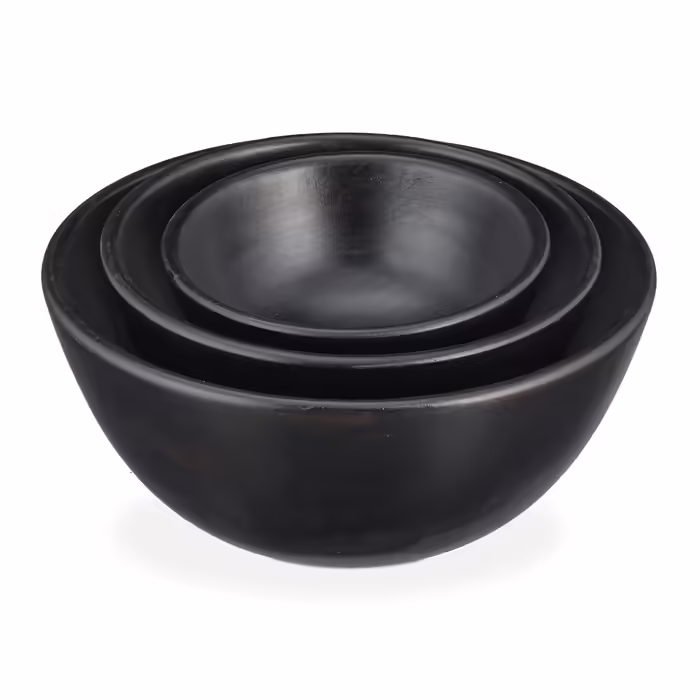 Relaxdays Salatschüssel 3er Set schwarz