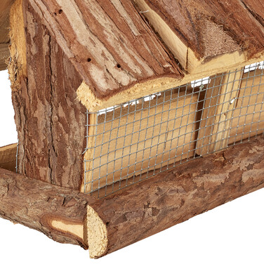 Relaxdays Vogelfutterhaus mit Rinde