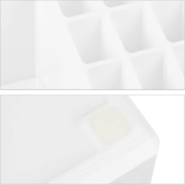 Relaxdays Make Up Organizer klein, 2-teilige Schminkaufbewahrung mit Schubladen, stapelbares Kosmetikregal,  1 Stück (Weiß)