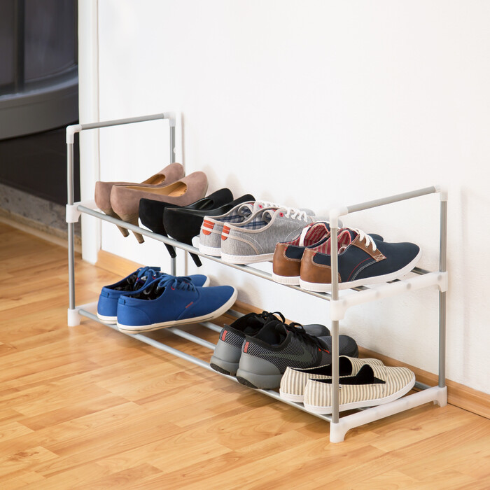 Relaxdays Schuhregal Metall silber