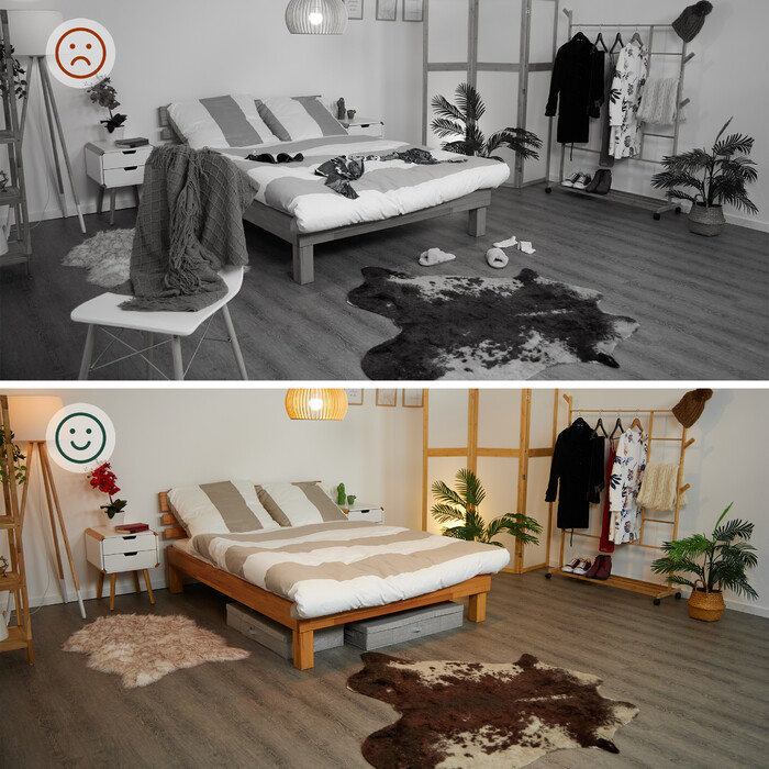 Relaxdays Unterbettkommode mit Deckel 2er Set