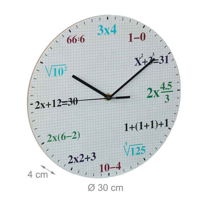 Relaxdays Wanduhr mit mathematischen Formeln
