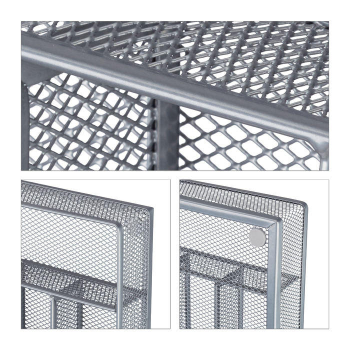 Relaxdays Besteckkasten Metallgeflecht M