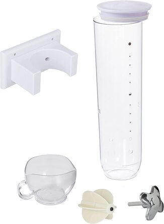 Relaxdays Müslispender, Wandmontage, 1,7 l Behälter, HBT 31x16x14 cm, weiß