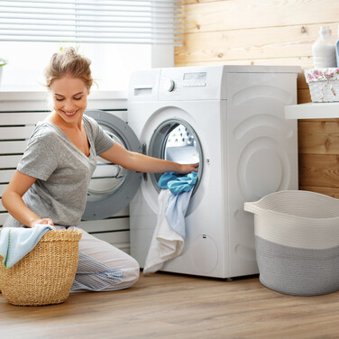 Relaxdays Aufbewahrungskorb aus Baumwolle