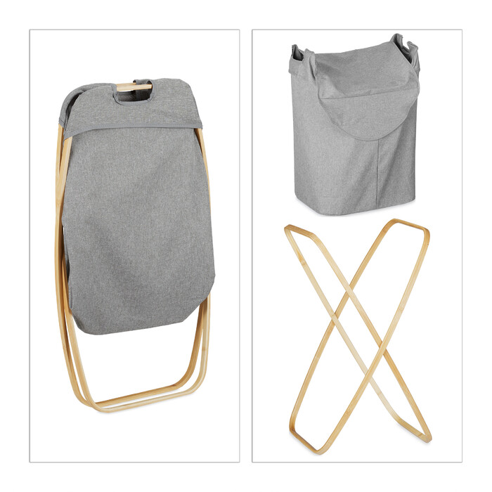 Relaxdays Wäschekorb 58 Liter klappbar