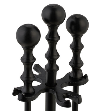 Relaxdays 5-teiliges Kaminbesteck in Schwarz