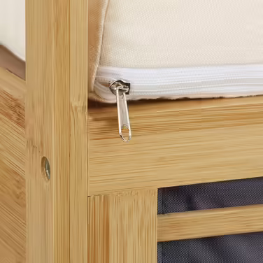 Relaxdays Sitzhocker mit Stauraum, Bambus, 46x50,5x50 cm, natur