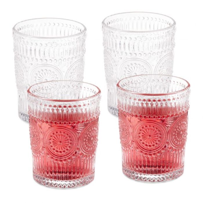 Relaxdays Vintage Trinkgläser 4er Set 300 ml
