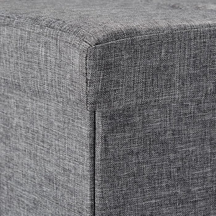 Relaxdays Faltbare Sitzbank XL mit Stauraum, 38x76x38 cm, Dunkelgrau