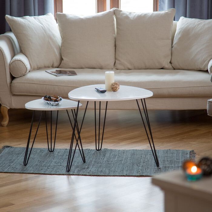 Relaxdays Beistelltisch weiß 2er Set