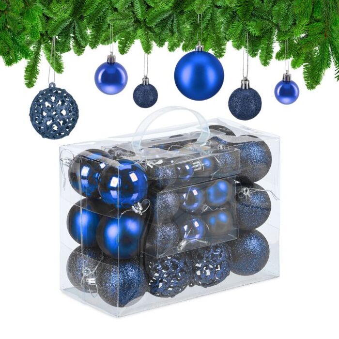 Relaxdays Weihnachtskugeln im 50er Set