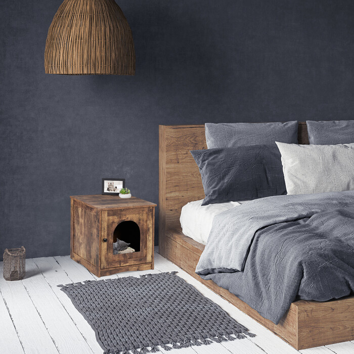 Relaxdays Katzenschrank für Katzenklo mit Tür