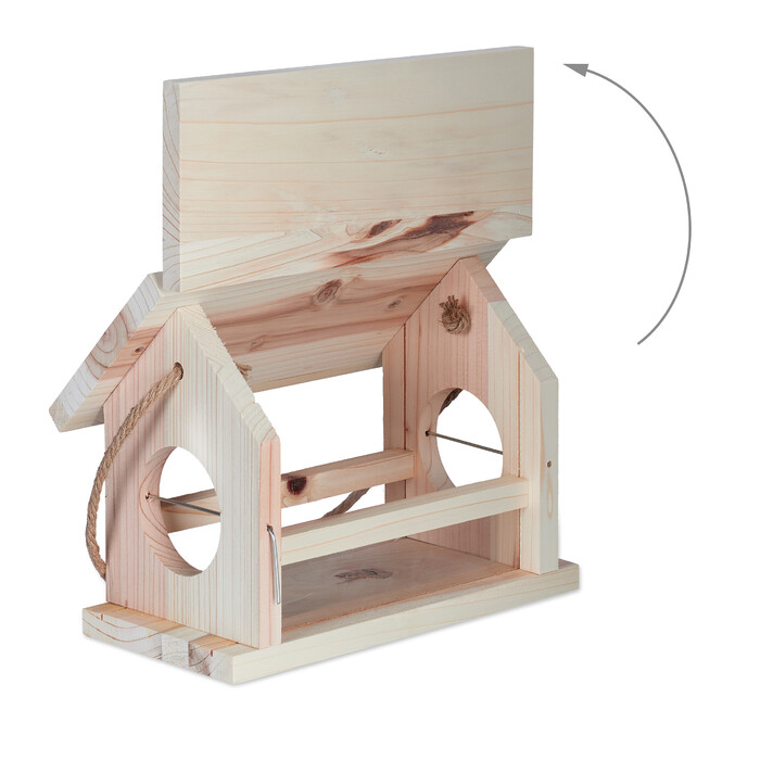 Relaxdays Vogelfutterhaus aus Naturholz