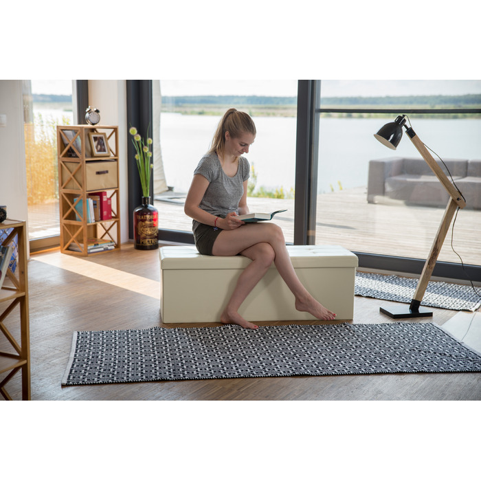 Relaxdays Faltbare Sitzbank aus Kunstleder