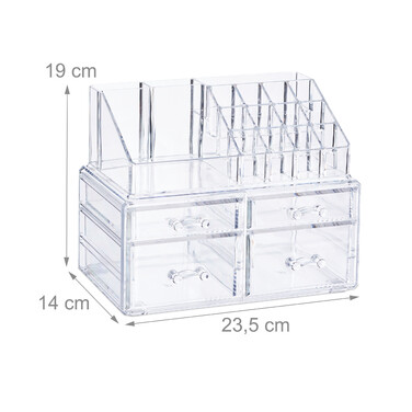 Relaxdays Make-Up Organizer mit 4 Schubladen