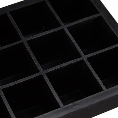 Relaxdays Eiswürfelform, 3,5 cm, BPA-frei, Cocktails, 3,5x19,5x12,5 cm, schwarz (50 Zeichen)