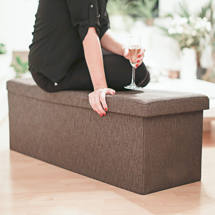 Relaxdays Faltbare Sitzbank Leinen