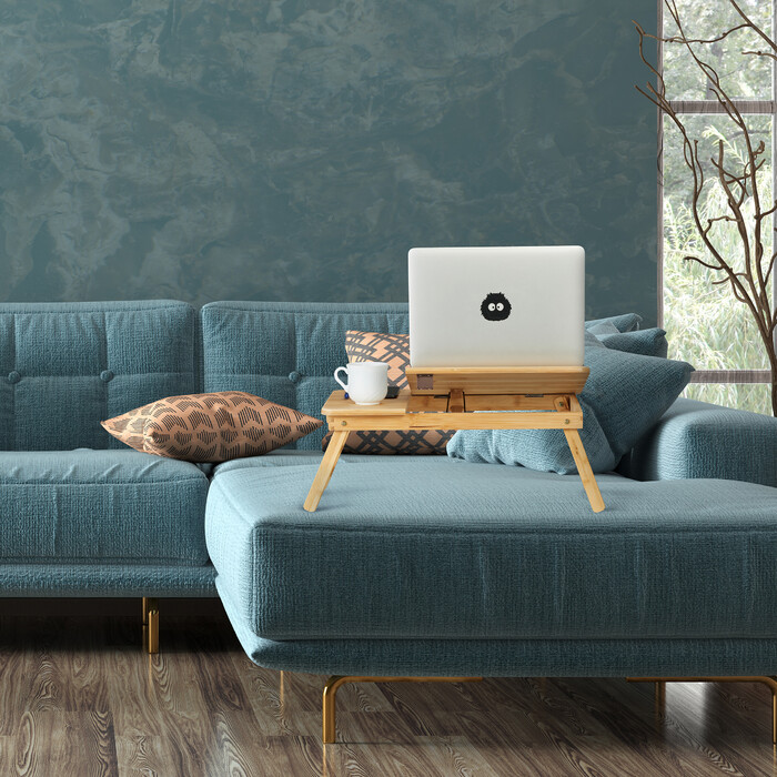 Relaxdays Klappbarer Laptoptisch aus Bambus
