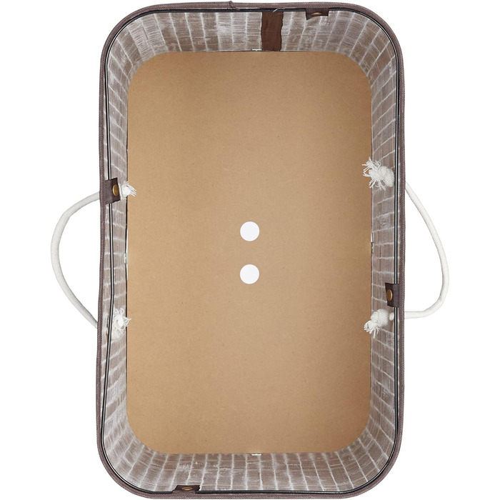 1x Wäschekorb Bambus, rechteckig, 2 Fächer, Klappdeckel, faltbar, 95 l, braun