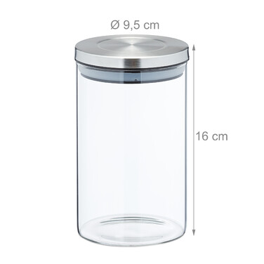 Relaxdays Vorratsglas 3er Set je 800 ml