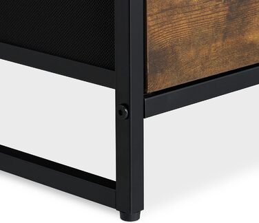 Relaxdays Kommode, 6 Schubladen, 3 Ablagen, Industrial, 92x84x32 cm, braun/schwarz, Eisen