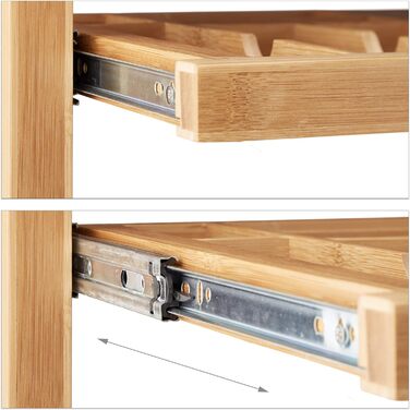 Relaxdays Computertisch Holz, Tastaturauszug, Bürotisch ausziehbar, Schreibtisch massiv, HxBxT: 76,5x106,5x55,5cm, natur Single