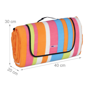 Relaxdays XXL Picknickdecke 200x300 cm gestreift