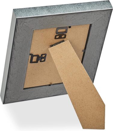 Relaxdays Bilderrahmen 2er Set, 10x15 cm, Hoch- & Querformat, silber