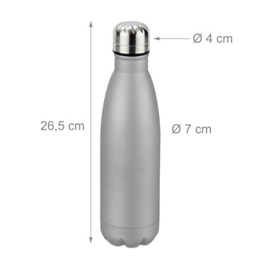 Relaxdays Trinkflasche Edelstahl