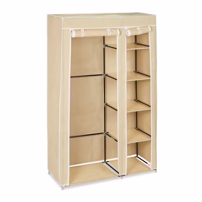 Relaxdays Großer Stoffschrank mit Kleiderstange