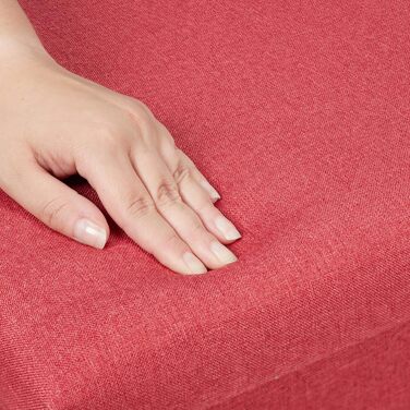 Relaxdays Sitzhocker, faltbar, gepolstert, eckig, Stoff, 37x37,5x37,5 cm, 1 Stk, Rot