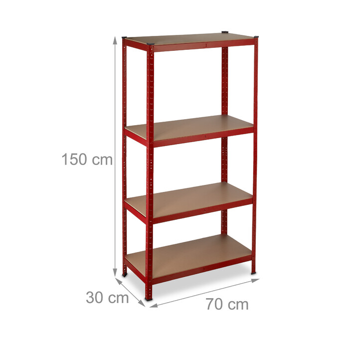 Relaxdays Schwerlastregal 150 cm rot