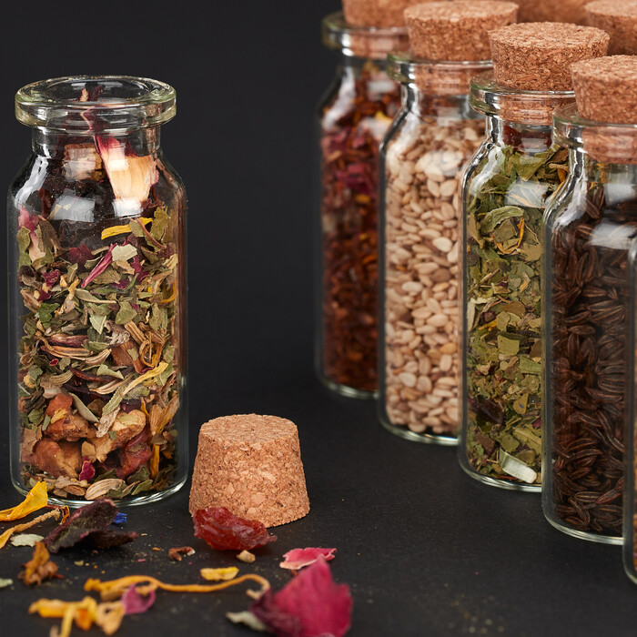 Relaxdays Mini Glasflaschen mit Korken 72er Set