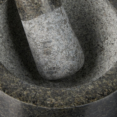 Relaxdays Granit Mörser mit Stößel 16 cm