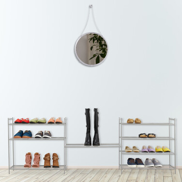 Relaxdays Stapelbares Schuhregal 4 Ebenen
