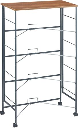 Relaxdays Roll-Schubladenschrank, 6 Stoffschubladen, Holzoptik, 74,5x58x30 cm, grau (Design B)