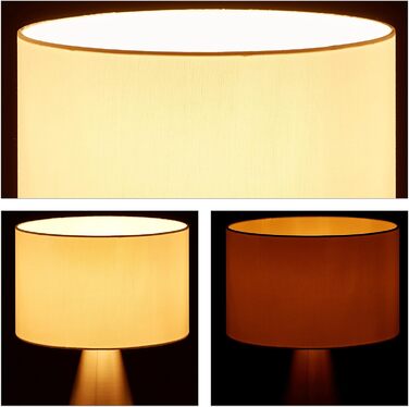 Relaxdays Tischlampe Touch dimmbar, moderne Nachttischlampe, HxD: 40 x 29 cm, E27, Tischleuchte mit Schirm, (Silber/Weiß)