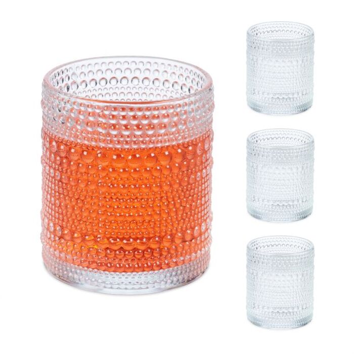 Relaxdays Trinkgläser Tropfen 4er Set