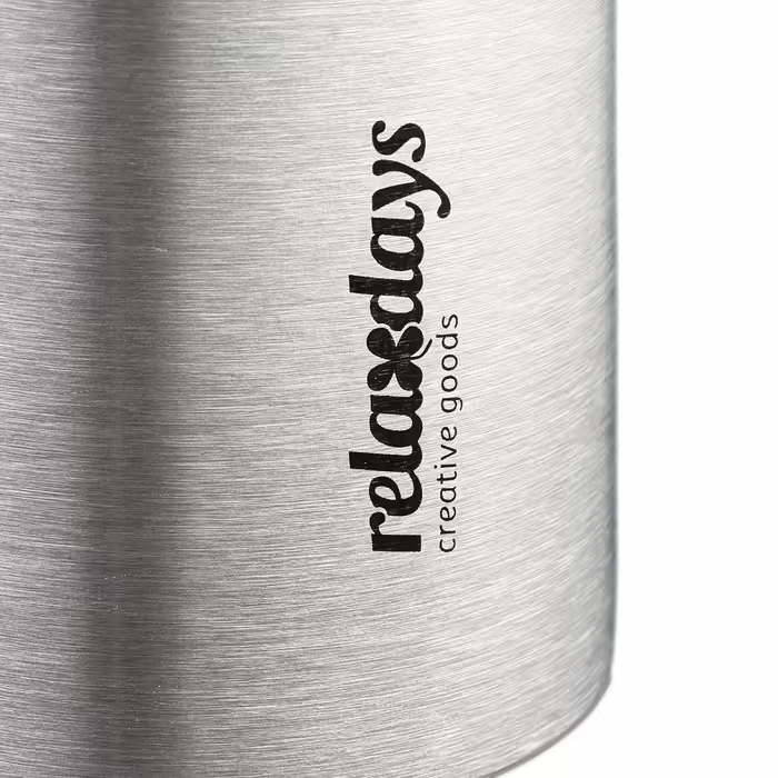 Relaxdays Trinkflasche Edelstahl 300 ml mit Becher