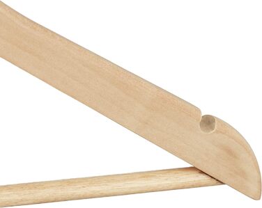Relaxdays 84 x Kleiderbügel, Hosenbügel aus Holz, Garderobenbügel, Haken 360° drehbar, HxB: 22,5x44,5cm, Holzbügel, Natur/Silber 1 Natur 84er Pack