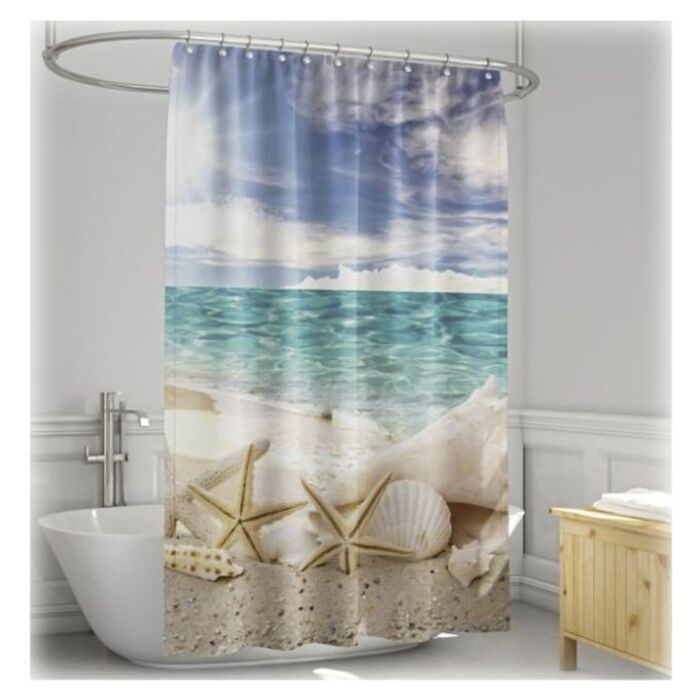 Relaxdays Duschvorhang 180x200 cm mit Motiv