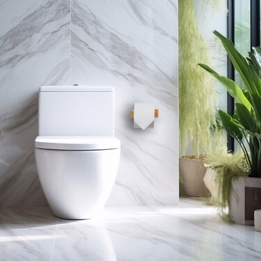 Relaxdays Toilettenpapierhalter Bambus