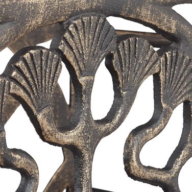 Relaxdays Schirmständer, rechteckig, mit Auffangschale, Gusseisen, Vintage Regenschirmhalter, 48,5x30,5x16 cm, bronze
