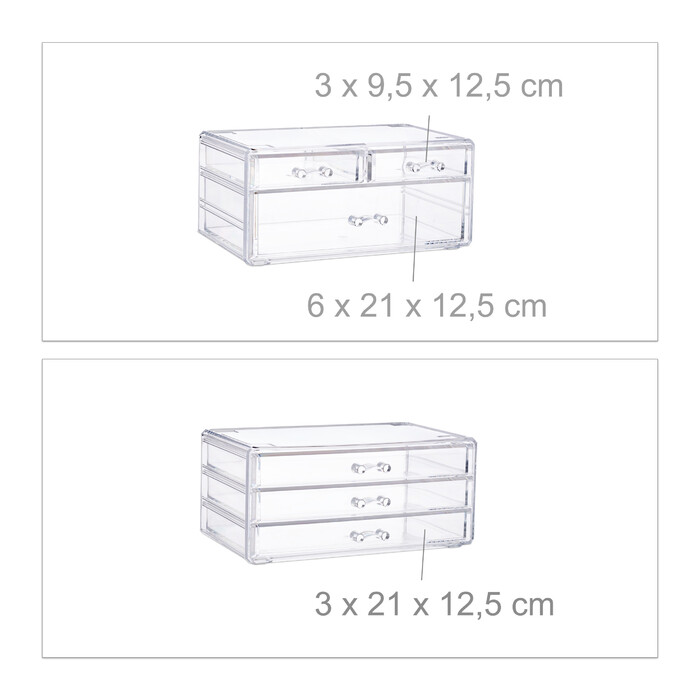 Relaxdays Kosmetikorganizer mit 6 Schubladen