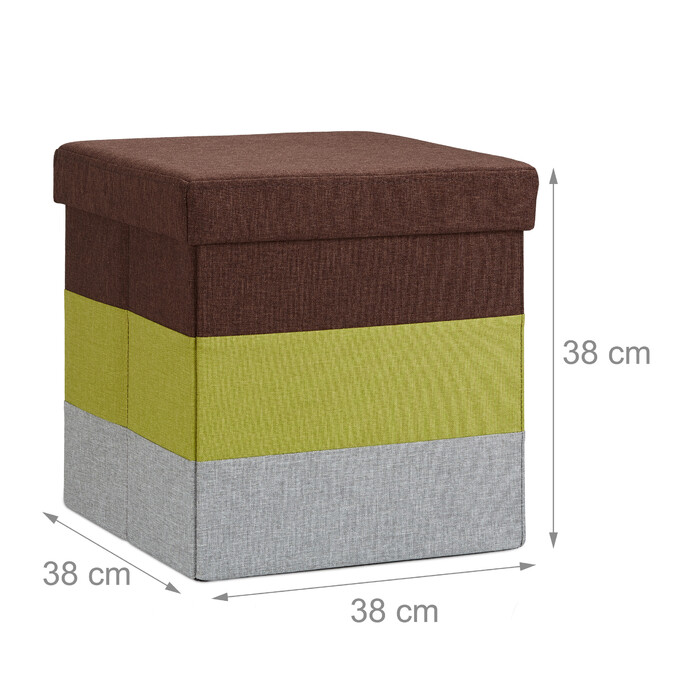 Relaxdays Gepolsterter Hocker mit bunten Streifen