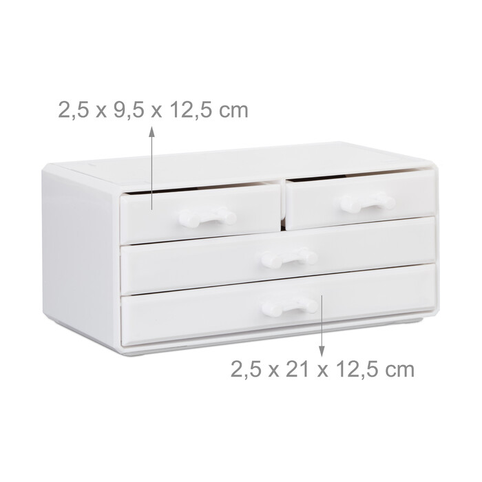 Relaxdays Make Up Organizer mit 4 Schubfächern